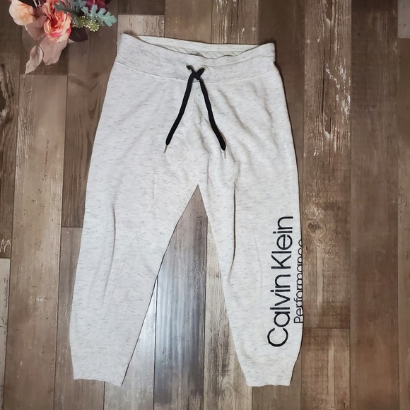 Calvin Klein Performance Heathered Gray and Black Joggers Sweatpants Size Large - Picture 1 of 15